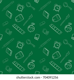 Back to school seamless vector pattern. Good for textile fabric design, wrapping paper and website wallpapers. Vector illustration.
