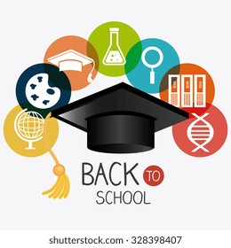 Back to school season design, vector illustration
