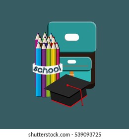 back to school season icon vector illustration graphic design