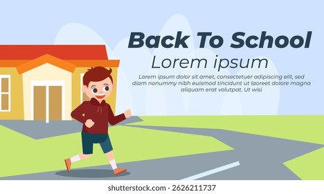 back to school season vector flat cute character illustration with schools accessories. school season start. school beginning concept.