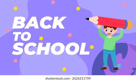 back to school season vector flat cute character illustration with schools accessories. school season start. school beginning concept.