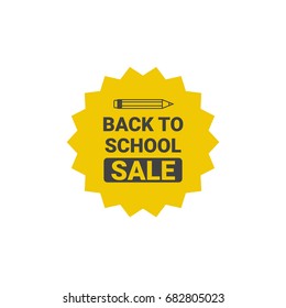 Back To School Seasonal Sale Tag Poster Shopping Discounts Label Isolated Flat Vector Illustration