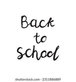 Back to school September children students concept. Study celebration greeting card design lettering.