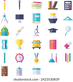 Back to School Set of 28 Icons Filled	