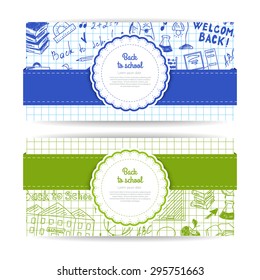 Back to school set of banners and icons 