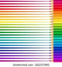 Back to school. Set of colored pencils   on a white background. Vector illustration 