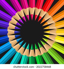 De vuelta a la escuela. Conjunto de lápices de colores. Ilustración del vector 