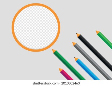 back to school. A set of colorful pencils isolate on white background