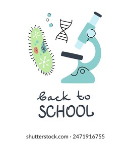 Back to school set for cover. Cute school illustrations in flat design. Vector illustration.
