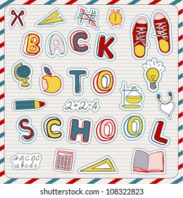 Back to school - set of school doodle illustrations