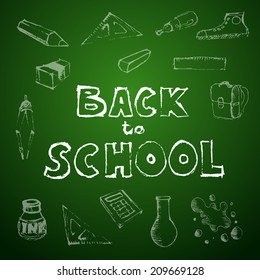 Back to school - set of school doodle illustrations