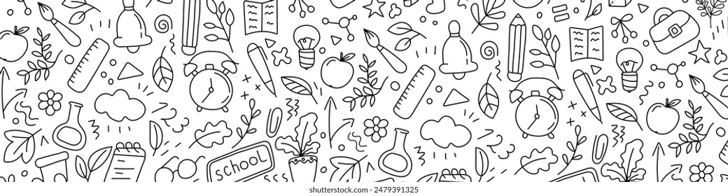 Back to school set in doodle style.