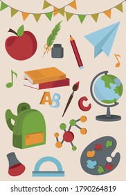 Back to school set education, learning, school, university