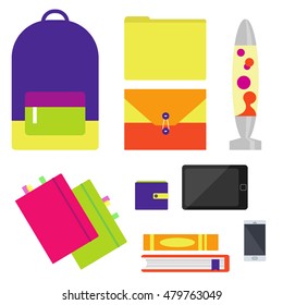 Back to school set // flat vector illustration