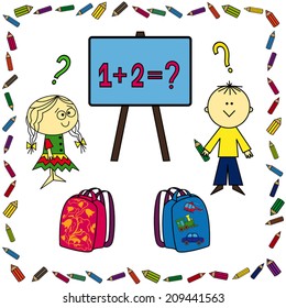 Back to school set, hand drawing vector illustration