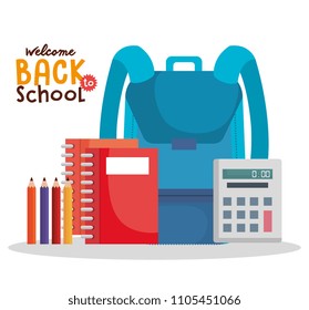 back to school set icons