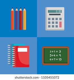 back to school set icons
