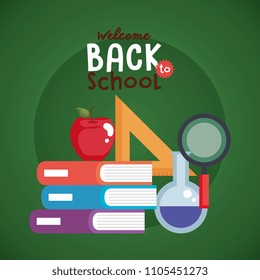 back to school set icons