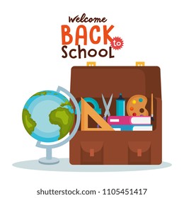 back to school set icons