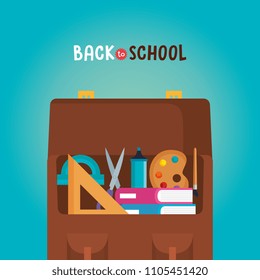 back to school set icons