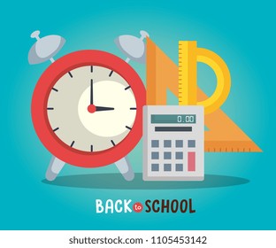 back to school set icons