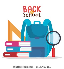 back to school set icons