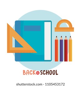 back to school set icons