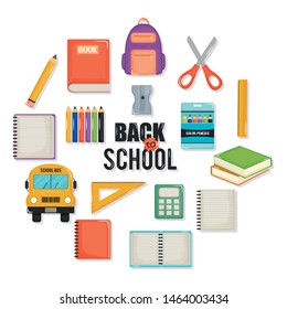 back to school set icons