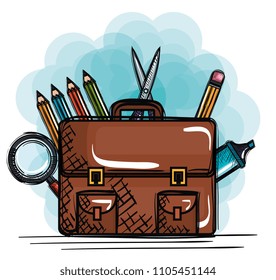 back to school set icons drawings