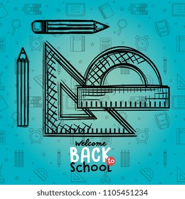 back to school set icons drawings