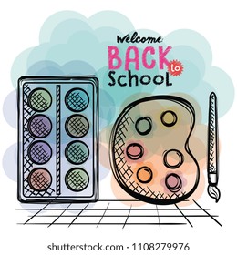 back to school set icons drawings