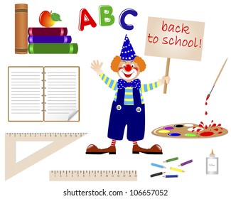 Back t? school. Set of school icons. Vector illustration.