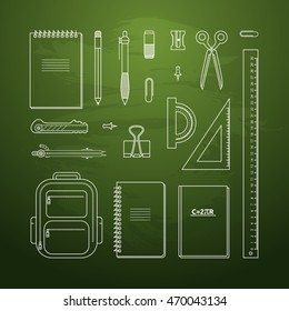 Back to school set icons. Vector illustration.