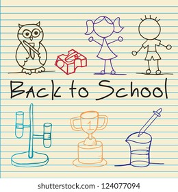 Back To school set of lines Icons. Vector
