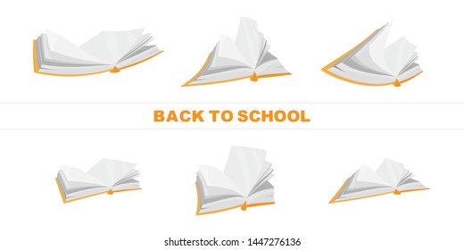 Back to School. set of open books. Vector illustration EPS10.