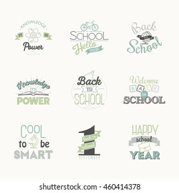 Back to school. Set of simple logo.