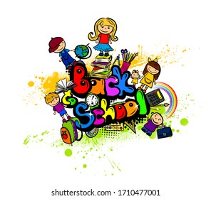 Back to school. A set of school subjects. Vector illustration