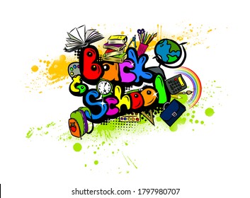 Back to school. A set of school subjects. Vector illustration