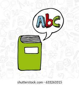 back to school set supplies icon