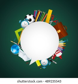 back to school set supplies vector illustration design