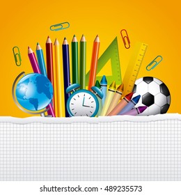 back to school set supplies vector illustration design