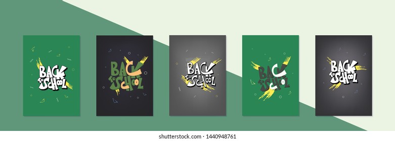 Back to school set of templates of banner. Card for sale cards and promotion. Vector illustration.