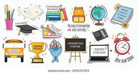 Back to school set vector 