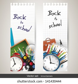 Back to school - set of vector banners 