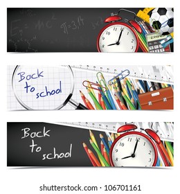 Back to school - set of vertical banners