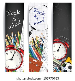 Back to school - set of vertical banners