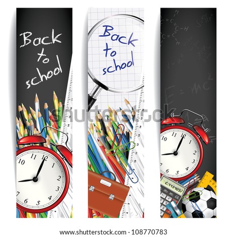 Back to school - set of vertical banners