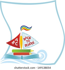 Back to school ship vector illustration