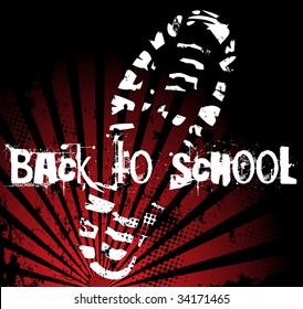 Back to school shoe sole grunge print