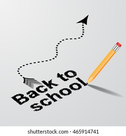 Back to school sign with arrow